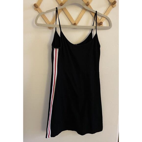 Brandy Melville Mini Dress Women's OS Black Red Striped Spaghetti Straps Casual - Picture 2 of 3